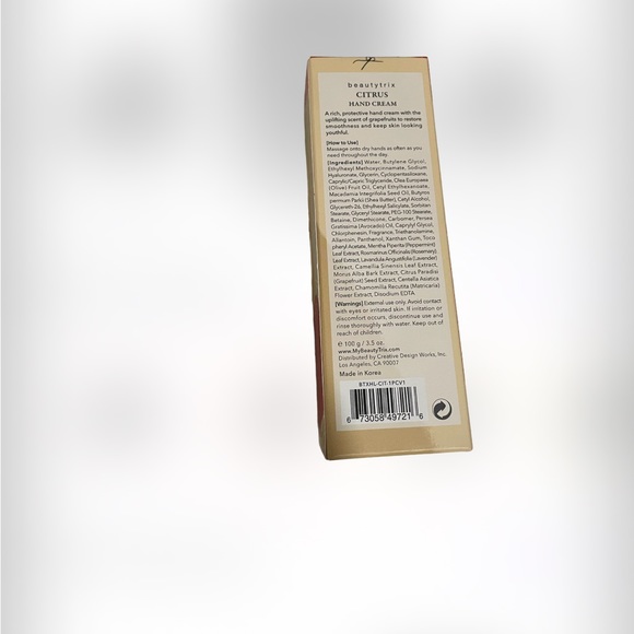 BEAUTYTRIX rich and uplifting Citrus hand cream tube size 3.5oz - Picture 6 of 8